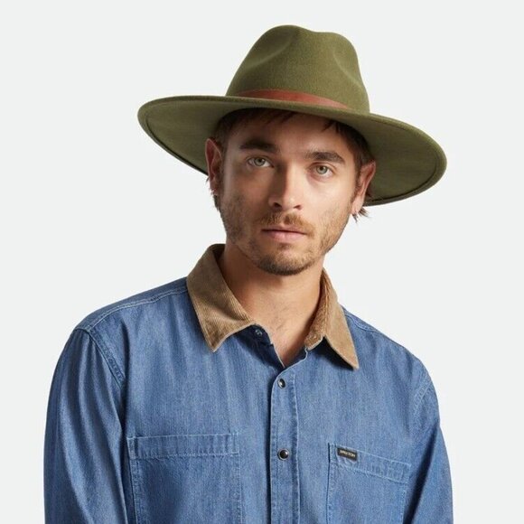 *NEW* Brixton Field Proper Hat - Olive Surplus -100% Wool - Size Medium - Picture 1 of 5